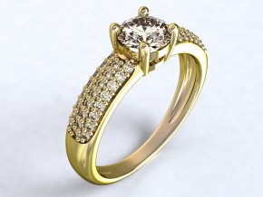 Au 585/1000 Zlatý prsten s kameny