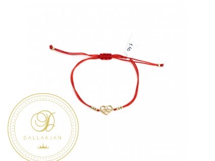 Náramek ze žlutého zlata se symbolem srdce, Shamballa