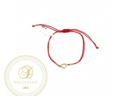 Náramek ze žlutého zlata srdce, Shamballa