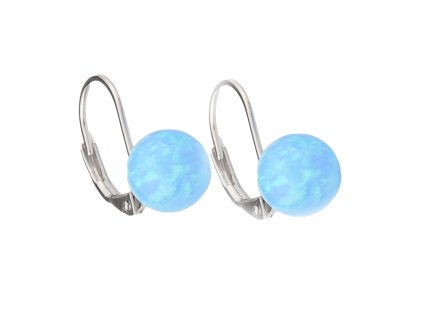 Náušnice s modrým opálem 7 mm