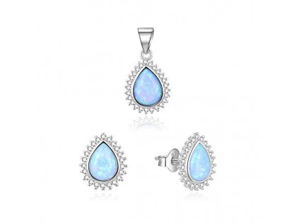 Souprava šperků s modrými opály AGSET231L