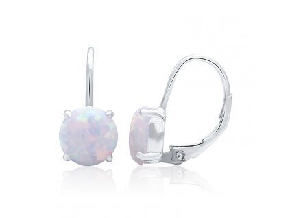 Náušnice s bílým opálem 418-21021