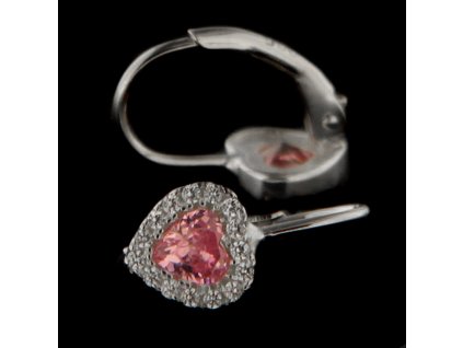 Dívčí náušnice s růžovým srdíčkem