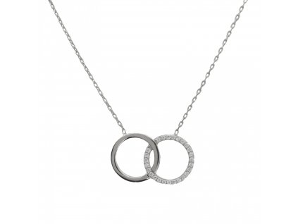 Zlatý řetízek s propojenými kroužky z bílého zlata NNCV073W