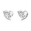Evolution Group CZ náušnice pecka s krystaly Swarovski bílé srdce 31259.1