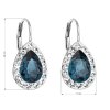 Stříbrné náušnice visací s krystaly Swarovski modrá slza 31242.3