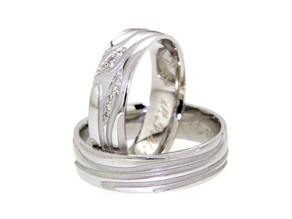 ZEBRA Snubní prsteny dámský (Materiál Bílé zlato 14kt, Šířka 5, Velikost 40)
