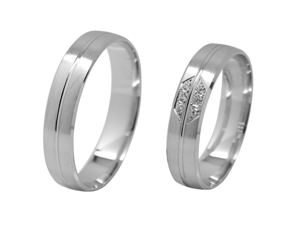 42J Snubní prsteny - Light dámský (Materiál Bílé zlato 14kt, Šířka 4.65, Velikost 40)