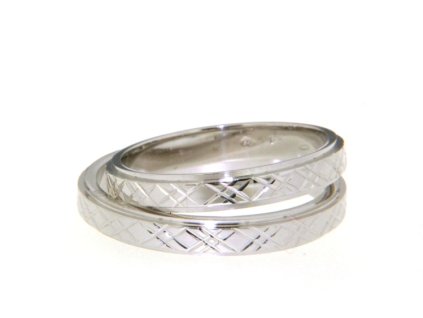 SNAU14B0063 Snubní prsteny dámský (Materiál Bílé zlato 14kt, Šířka 3, Velikost 40)