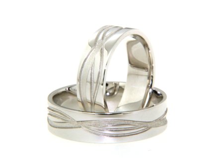 SNAU14B0054 Snubní prsteny dámský (Materiál Bílé zlato 14kt, Šířka 6, Velikost 40)