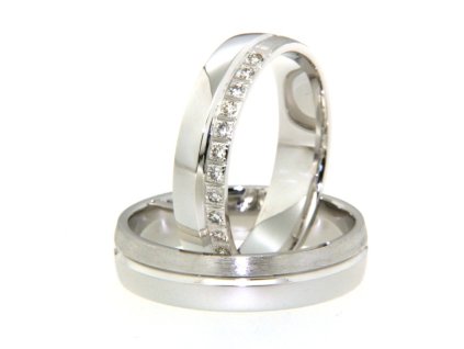 SNAU14B0053 Snubní prsteny dámský (Materiál Bílé zlato 14kt, Šířka 5, Velikost 40)