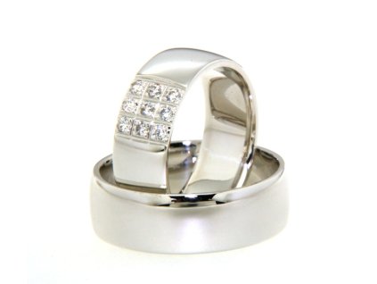 SNAU14B0058 Snubní prsteny dámský (Materiál Bílé zlato 14kt, Šířka 6, Velikost 40)