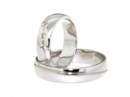 SNAU14B0047 Snubní prsteny dámský (Materiál Bílé zlato 14kt, Šířka 5, Velikost 40)