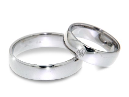 SNAU14B0010 Snubní prsteny dámský (Materiál Bílé zlato 14kt, Šířka 5, Velikost 40)