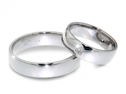 SNAU14B0010 Snubní prsteny pánský (Materiál Bílé zlato 14kt, Šířka 5, Velikost 40)