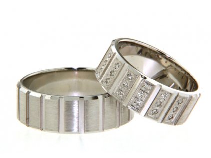 SNAU14B0075 Snubní prsteny dámský (Materiál Bílé zlato 14kt, Šířka 7, Velikost 40)