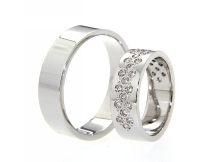 SNAU14B0015 Snubní prsteny dámský (Materiál Bílé zlato 14kt, Šířka 6, Velikost 40)