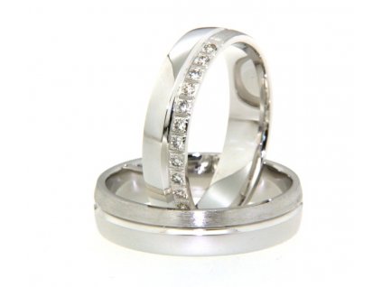SNAU14B0053 Snubní prsteny dámský (Materiál Bílé zlato 14kt, Šířka 5, Velikost 40)