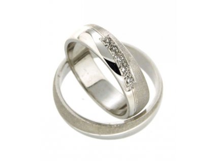 SNAU14B0079 Snubní prsteny dámský (Materiál Bílé zlato 14kt, Šířka 5, Velikost 40)