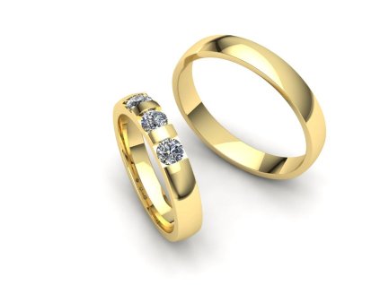 Snubní prsteny s brilianty SN21005 pánský (Materiál Bílé zlato 14kt, Šířka 4, Velikost 40)