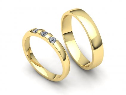 Snubní prsteny s diamanty SN21006 dámský (Materiál Bílé zlato 14kt, Šířka 2.5, Velikost 40)