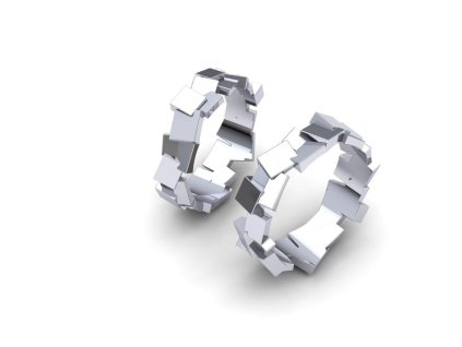 Snubní prsteny krystaly SN20004 pánský (Materiál Bílé zlato 14kt, Šířka 4, Velikost 40)