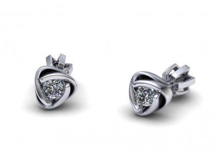 Briliantové náušnice na šroubek N20005 (Materiál Bílé zlato 14kt)
