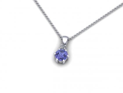 Přívěšek s tanzaniten a brilianty ZK21001 (Materiál Bílé zlato 14kt)