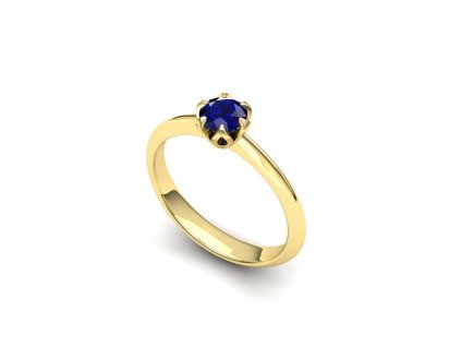 Zásnubní prsten s modrým safírem PZAU180001