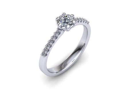 PZAU180028 Zásnubní prsten (Materiál Bílé zlato 14kt, Velikost 40)