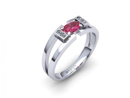 PDAU18001 Dámský prsten s růžovým safírem
