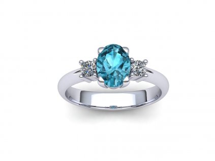 Prsten s topazem swiss blue PK20015