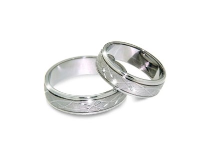 SNAU14B0004 Snubní prsteny dámský (Materiál Bílé zlato 14kt, Šířka 6, Velikost 75)