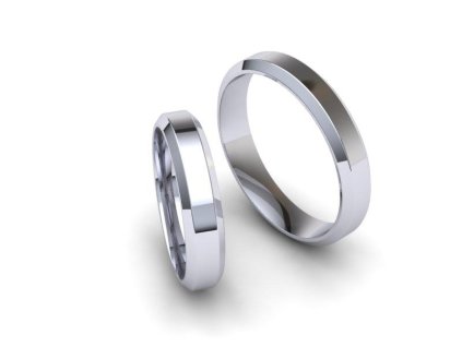 SN1061 Snubní prsteny dámský (Materiál Bílé zlato 14kt, Šířka 4, Velikost 40)