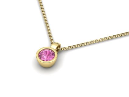 Přívěšek s růžovým safírem ZK201202 (Materiál Bílé zlato 14kt)