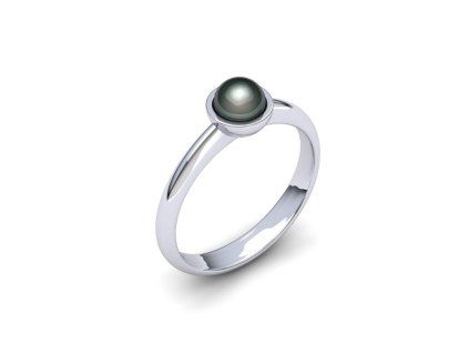 Prsten s černou perlou PP21001