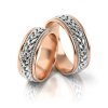 109317 6 snubni prsteny dvoubarevne s propletanym vzorem sn0134a