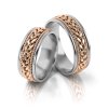 109317 7 snubni prsteny dvoubarevne s propletanym vzorem sn0134a