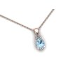 Přívěšek s akvamarínem a brilianty na řetízku ZK20012 (Materiál Bílé zlato 14kt)