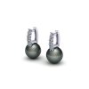 Náušnice s černou perlou a brilianty NP21005