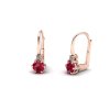 Náušnice s rubínem a brilianty NK210010 (Materiál Bílé zlato 14kt)