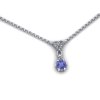 Náhrdelník s přírodním tanzanitem a briliantem ZK21002 (Materiál Bílé zlato 14kt)