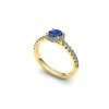 Zásnubní prsten s modrým safírem a brilianty PZB20072