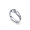 PZAU180030 Zásnubní prsten z bílého zlata (Materiál Bílé zlato 14kt, Velikost 40)