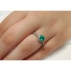 Zásnubní prsten se smaragdem PZB20072 (Materiál Bílé zlato 14kt, Velikost 40)