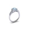 PD18005 Dámský prsten s Akvamarínem a brilianty (Materiál Bílé zlato 14kt, Velikost 40)