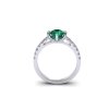 Prsten se smaragdem a brilianty PK21001 (Materiál Bílé zlato 14kt, Velikost 40)