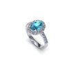 Prsten s topazem swiss blue a brilianty PK 21006