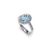 Prsten se světle modrým topazem a brilianty PK 21006