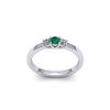 Prsten se smaragdem a brilianty PZ21007 (Materiál Bílé zlato 14kt, Velikost 40)